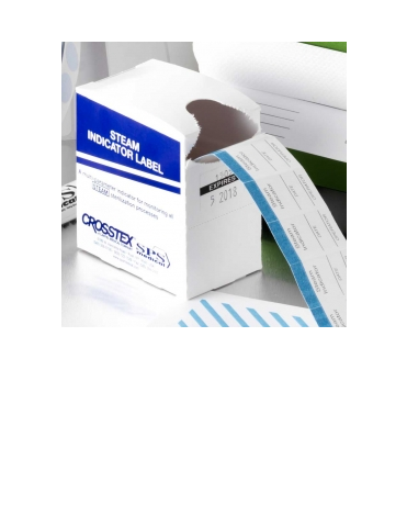 Chemical Process Indicator Labels Steam w/ Operator and Date Text  